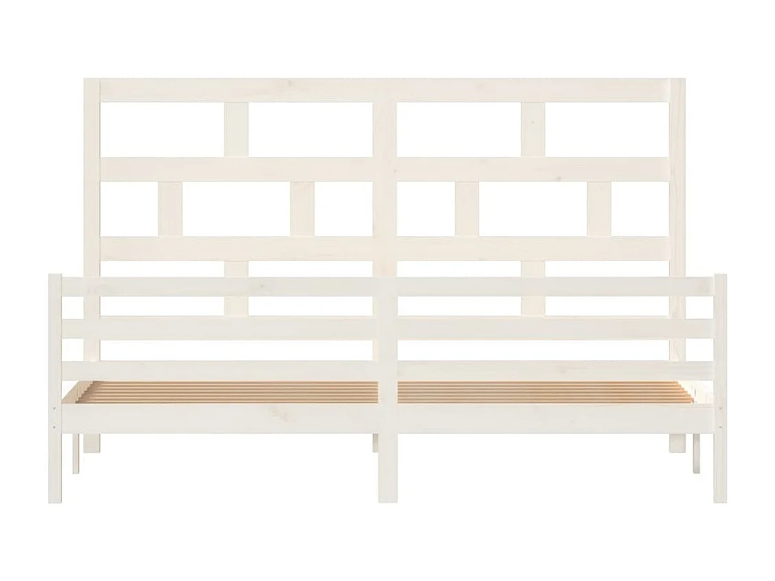Cadre de lit sans matelas blanc bois massif 200x200 cm