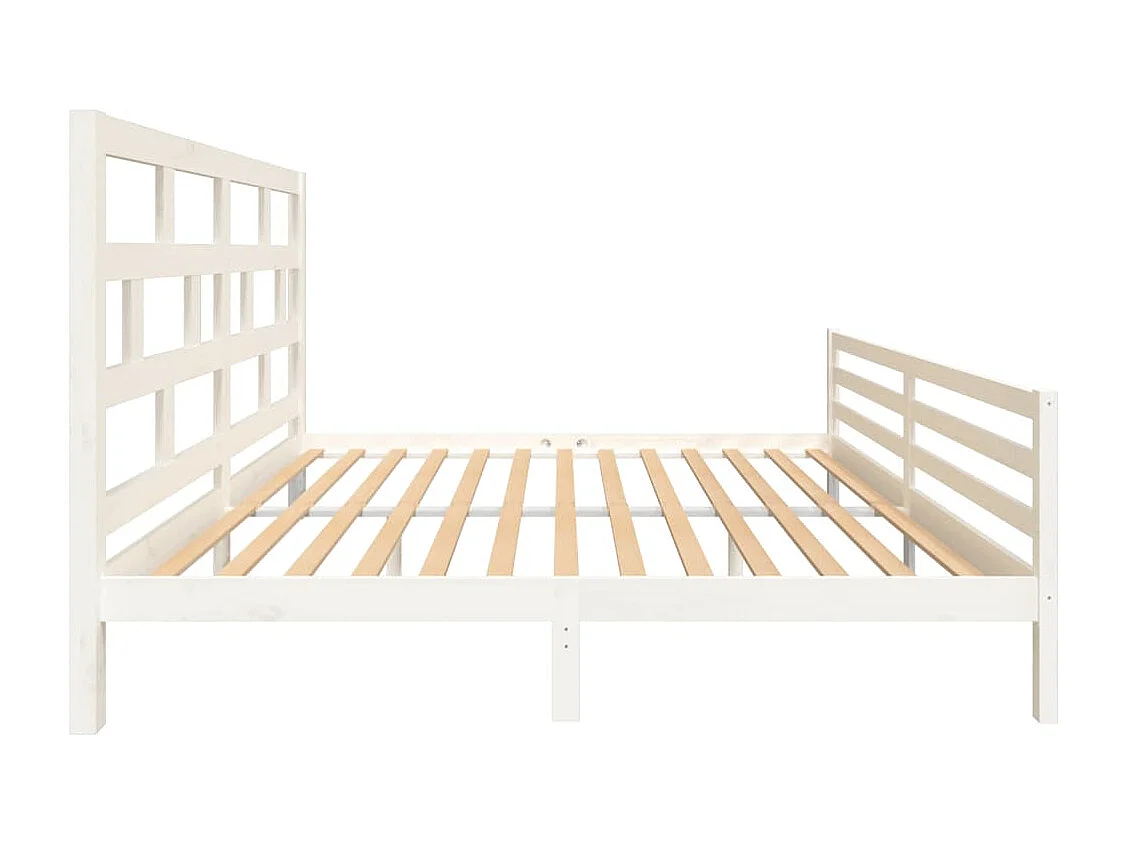 Cadre de lit sans matelas blanc bois massif 200x200 cm