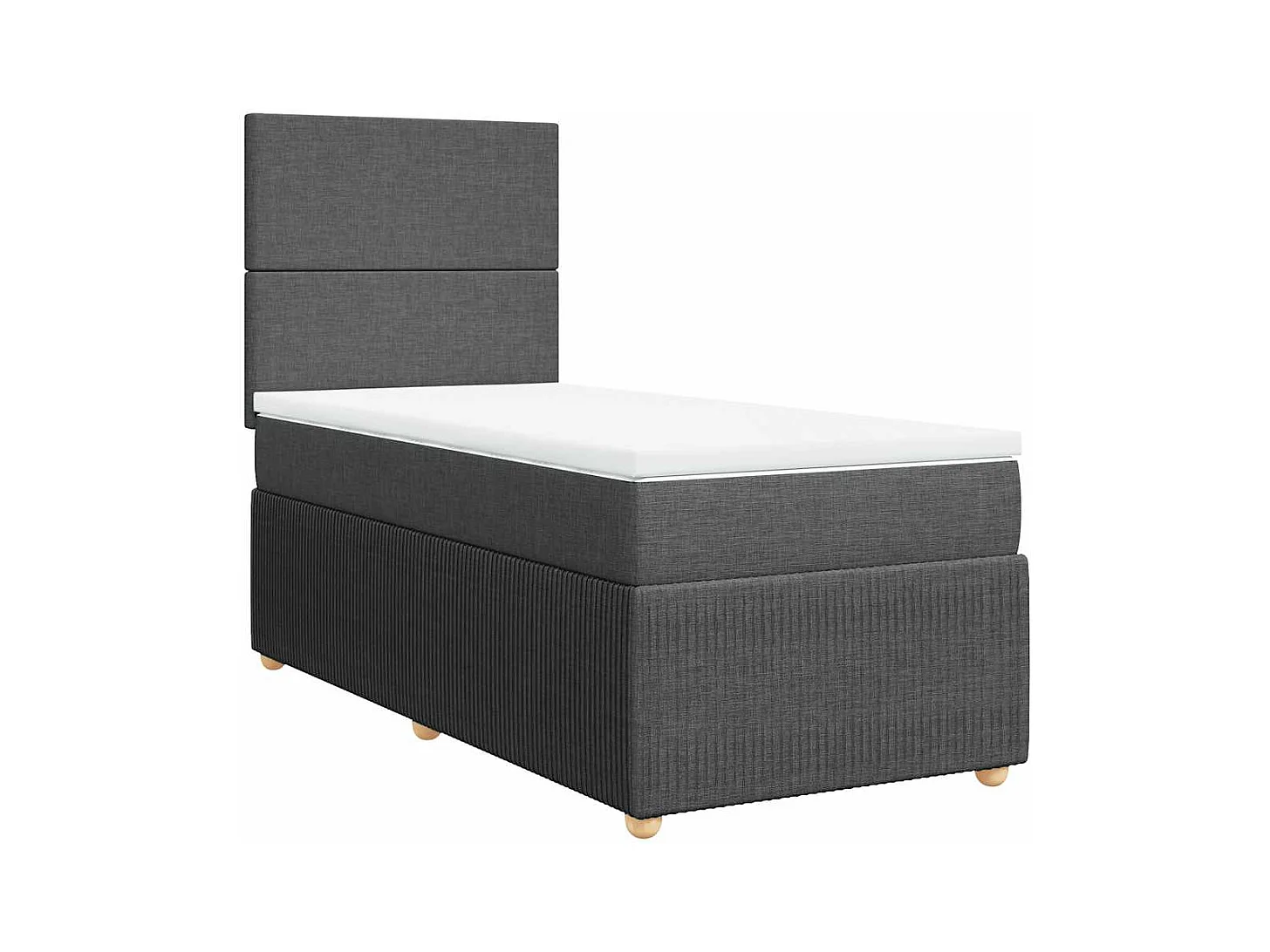 Lattenbodem en matras Donkergrijs 90x190 cm Stof