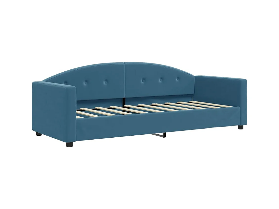 Lit de repos sans matelas bleu 80x200 cm velours