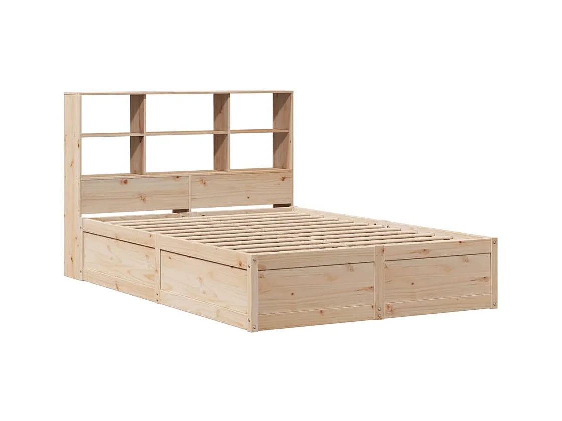 Estructura de cama sin colchón 140x190 cm madera maciza de pino