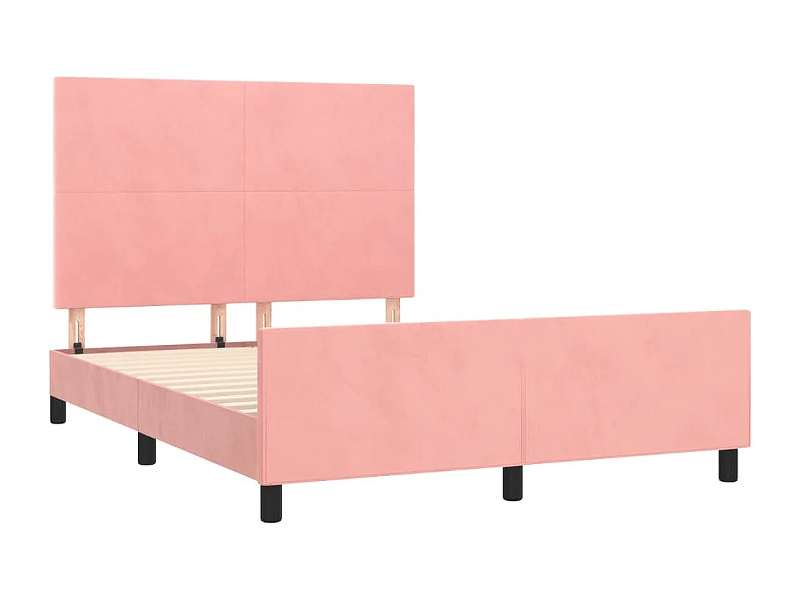 Bedframe zonder matras roze 140x200 cm fluweel