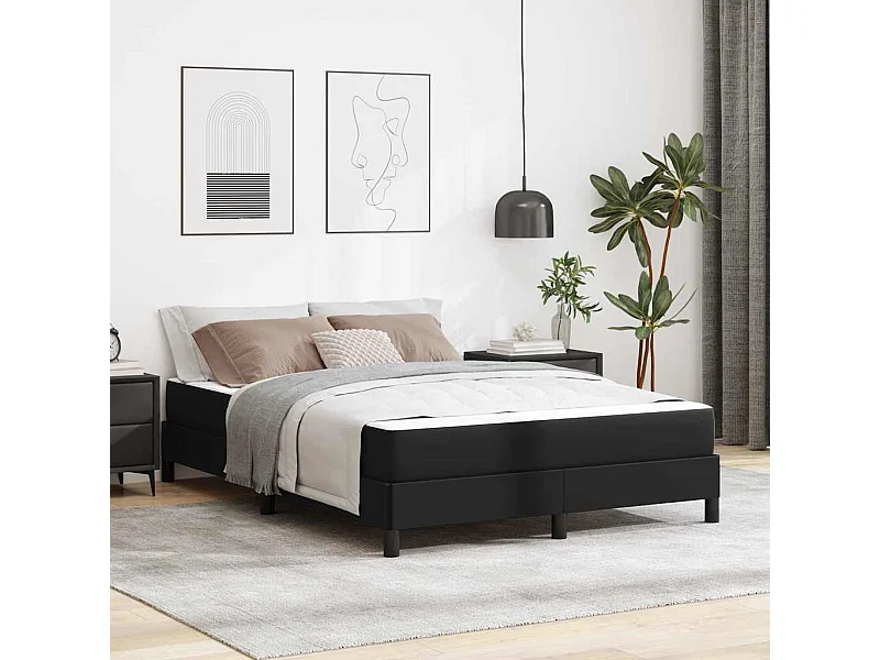 Bed met matras Zwart 140 x 190 cm Kunstleer