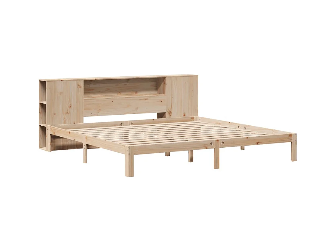 Cama biblioteca sin colchón 200x200 cm madera maciza de pino