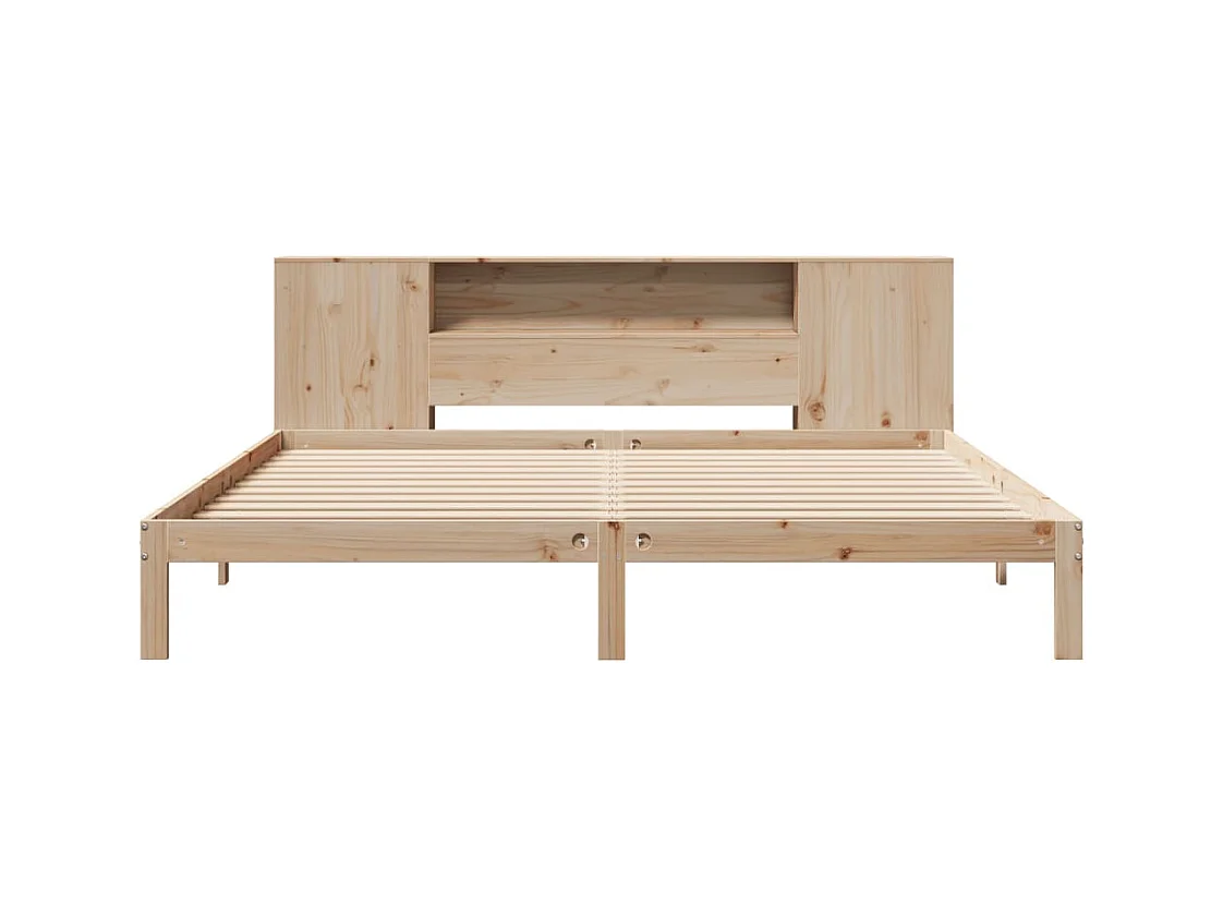 Bibliotheekbed zonder matras 200x200 cm massief grenenhout