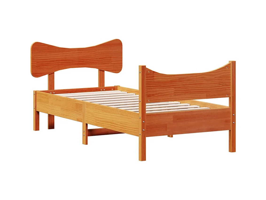 Bedframe zonder matras bruin gewaxt 90x190 cm massief grenenhout