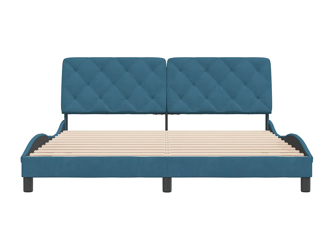 Bedframe zonder matras blauw 180x200 cm fluweel