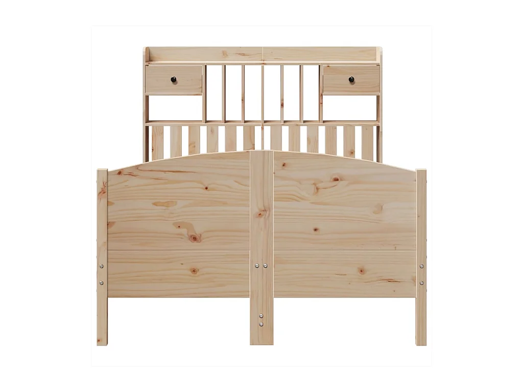 Letto libreria senza materasso 135x190 cm in legno massello di pino