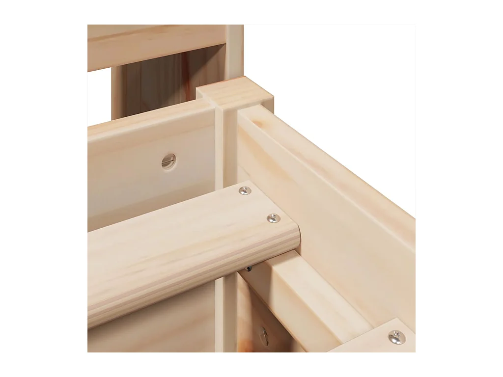 Letto libreria senza materasso 135x190 cm in legno massello di pino