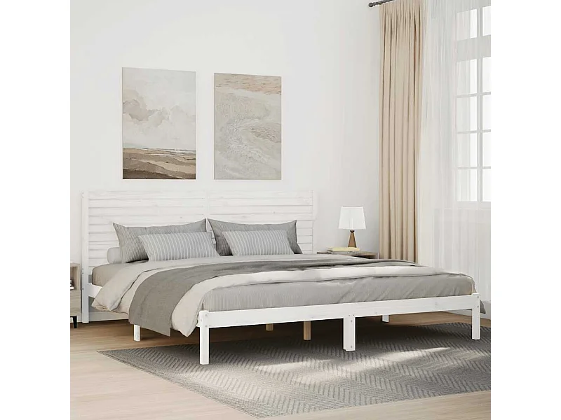 Estructura de cama extra larga sin colchón 200x220 cm madera maciza