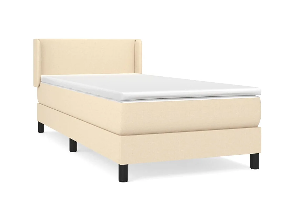 Somier de láminas con colchón Crema 80x200 cm Tejido