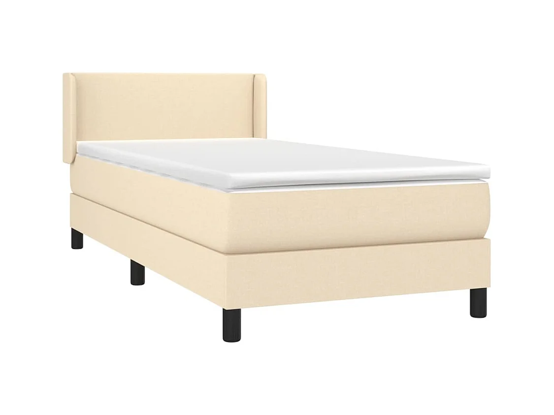 Somier de láminas con colchón Crema 80x200 cm Tejido