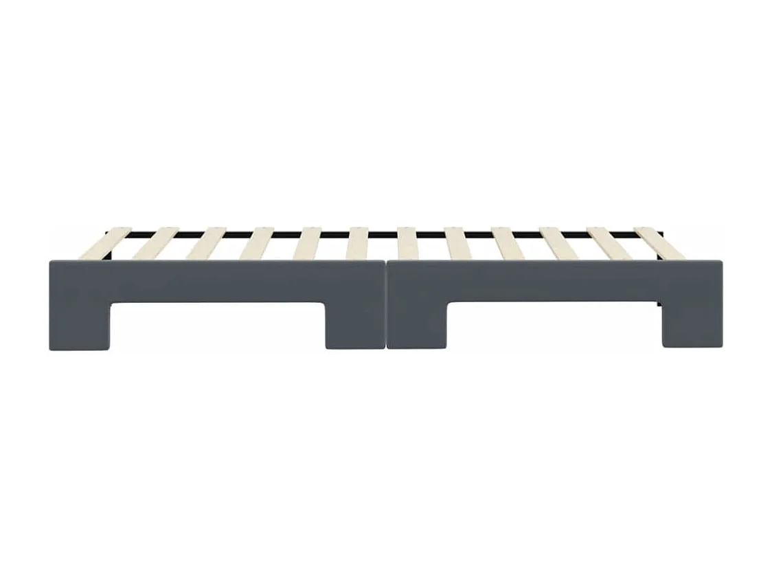 Lit de jour avec gigogne sans matelas gris foncé 80x200 cm