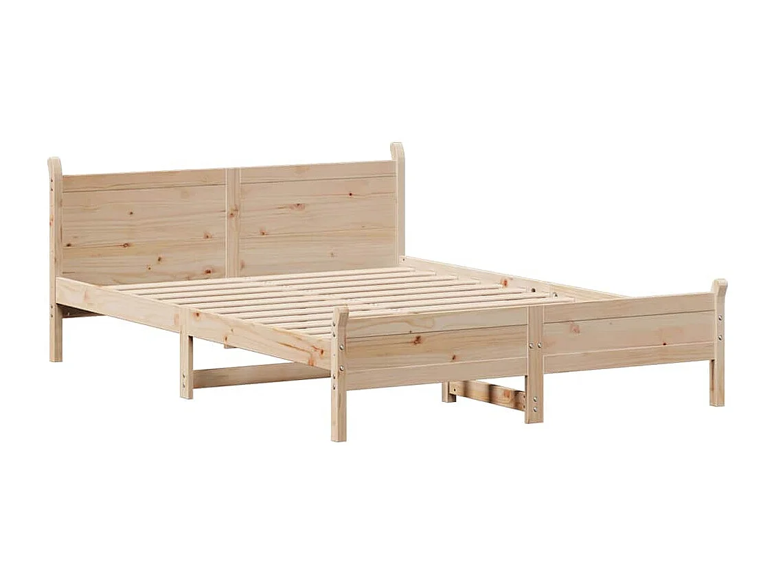 Estructura de cama sin colchón 120x200 cm madera maciza de pino