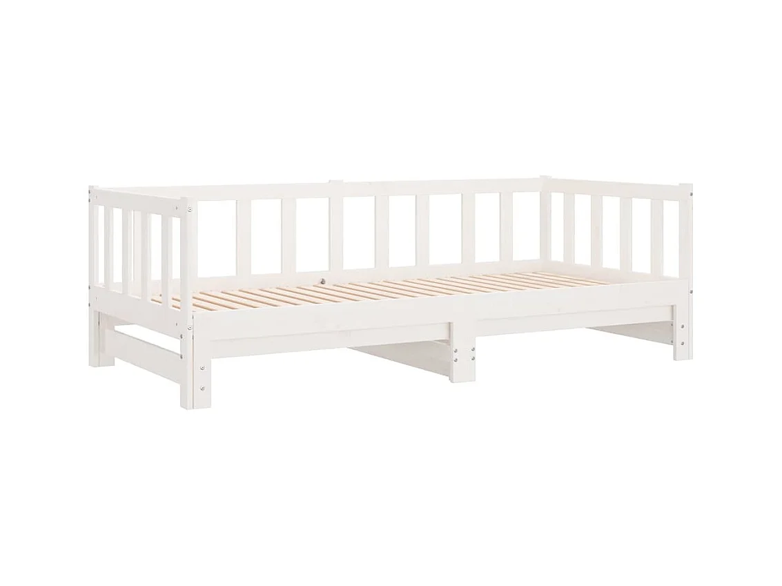 Dagbed en uitschuifbed zonder matras 90x200 cm massief hout