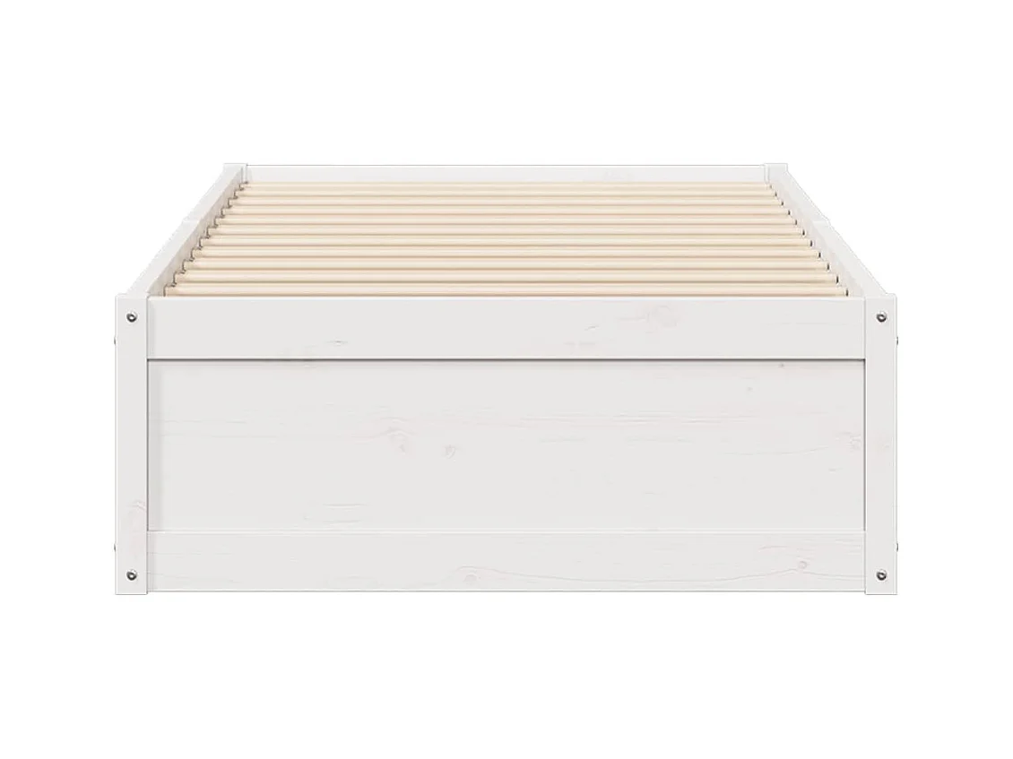 Struttura letto senza materasso bianco 100x200 cm in legno massello di pino