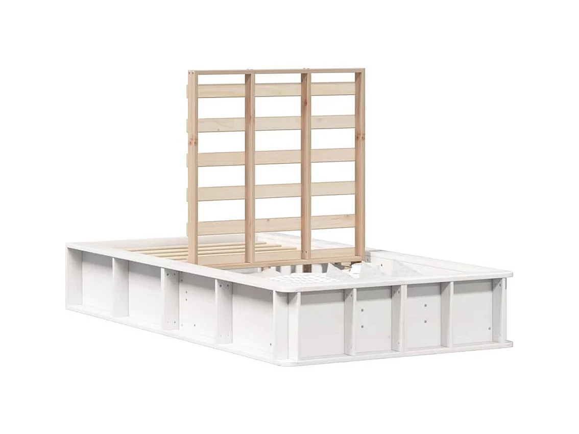 Estructura de cama con almacenaje Blanco 210 x 118 x 30 cm Pino macizo