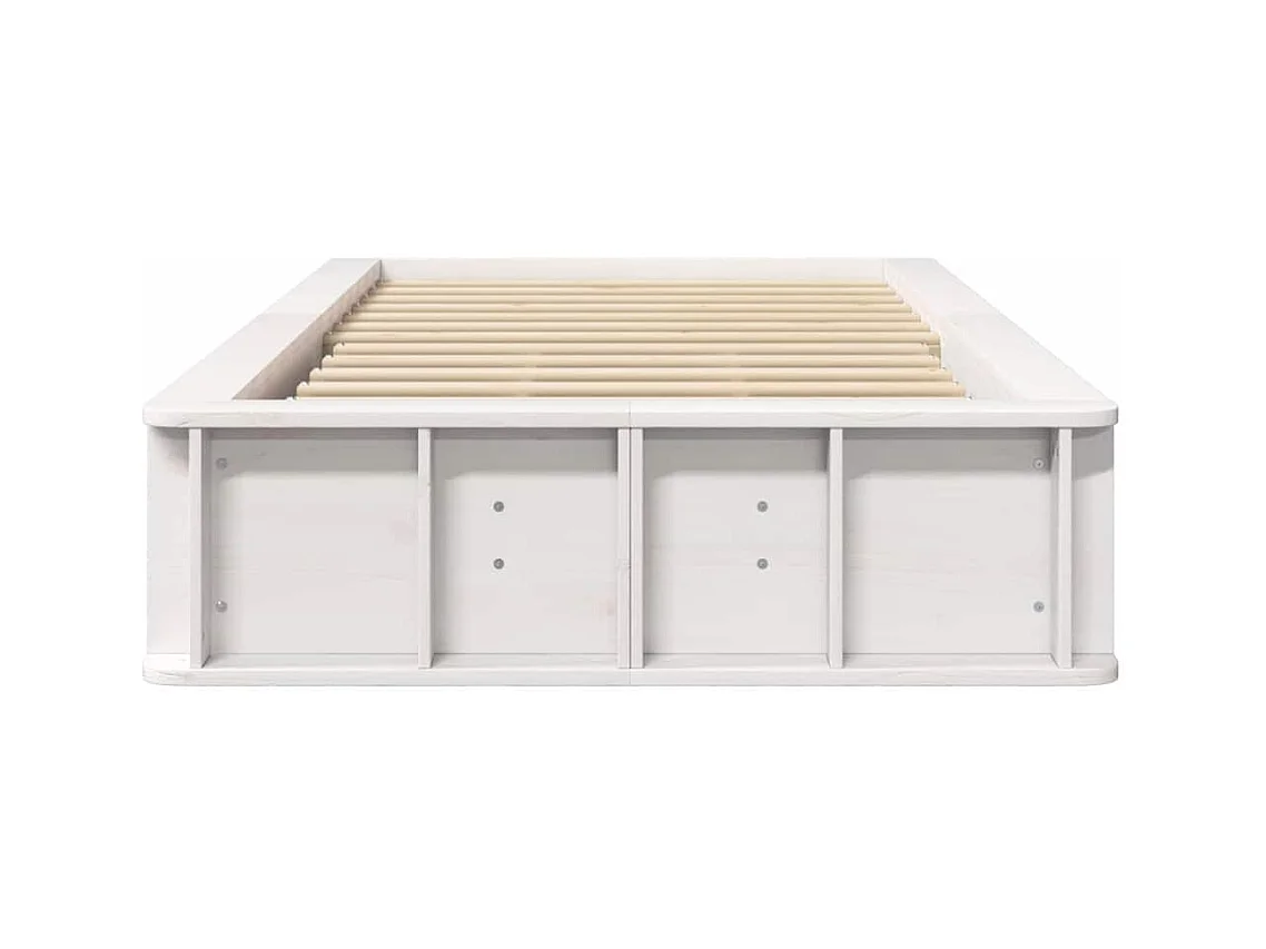 Estructura de cama con almacenaje Blanco 210 x 118 x 30 cm Pino macizo
