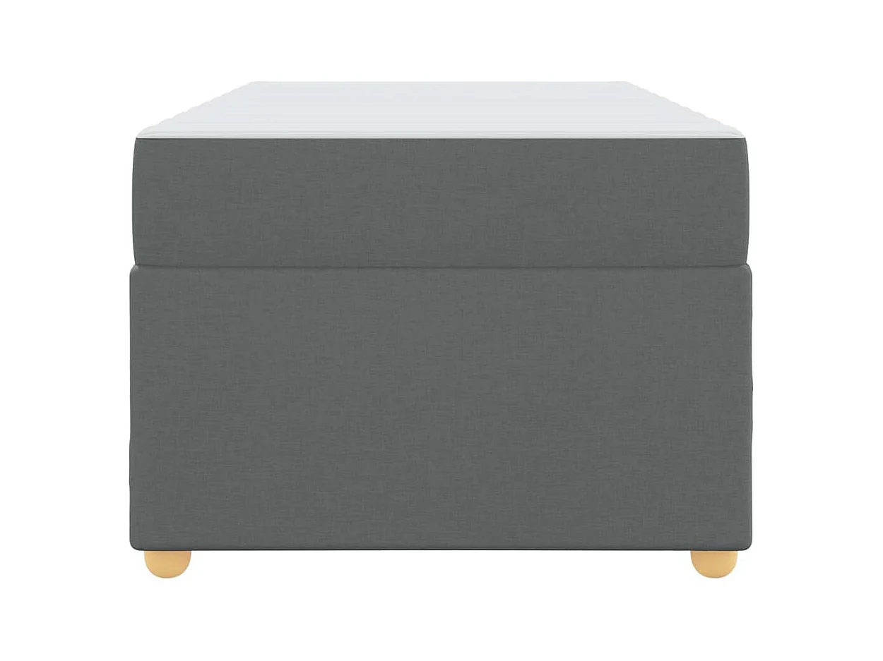 Cadre de lit avec matelas Gris foncé 90 x 190 cm tissu