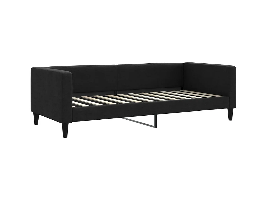 Lit de repos sans matelas noir 90x200 cm tissu