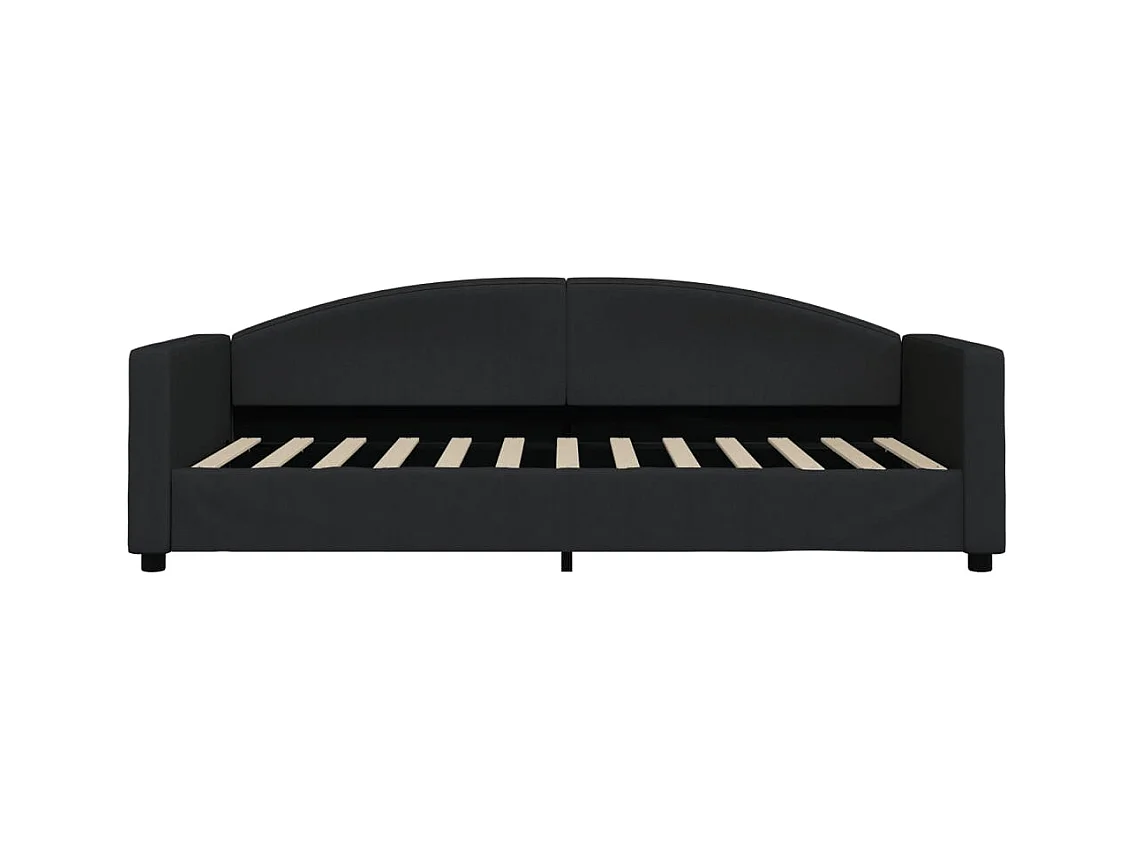 Cama de día con nido y cajones sin colchón negro 90x200 cm