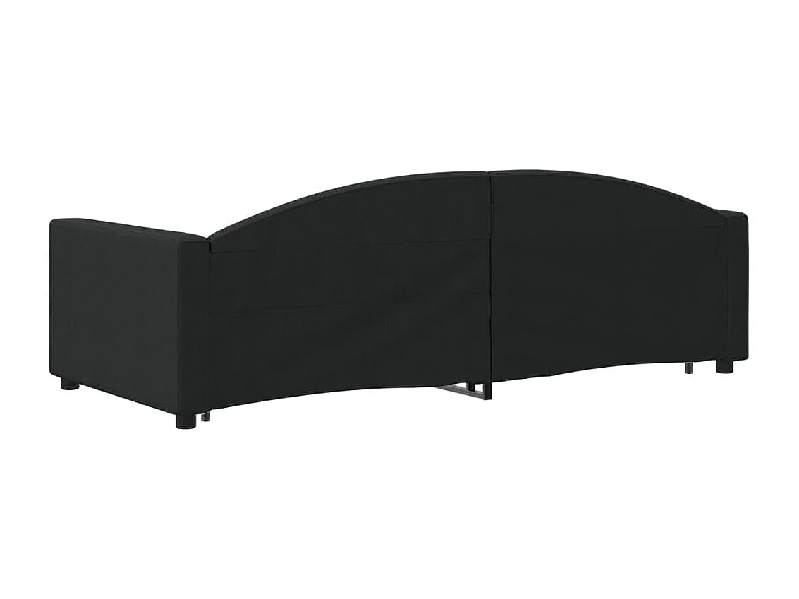 Cama de día con nido y cajones sin colchón negro 90x200 cm