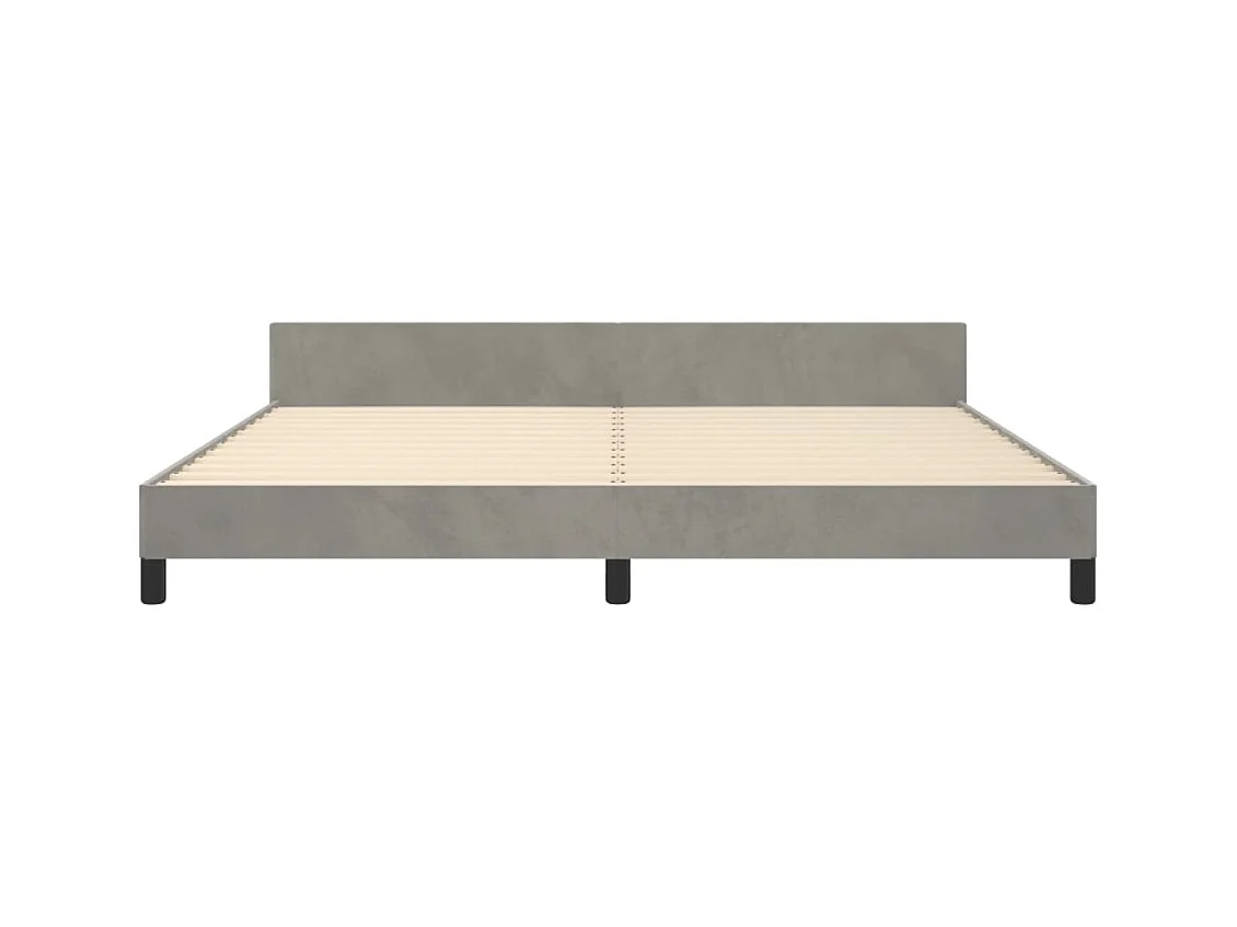 Cadre de lit sans matelas gris clair 200x200 cm velours