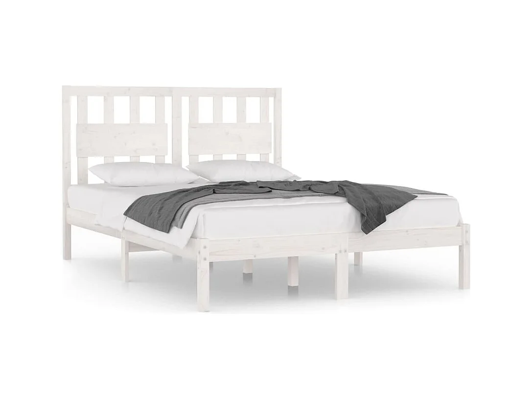 Struttura letto senza materasso in legno massello bianco 140x200 cm
