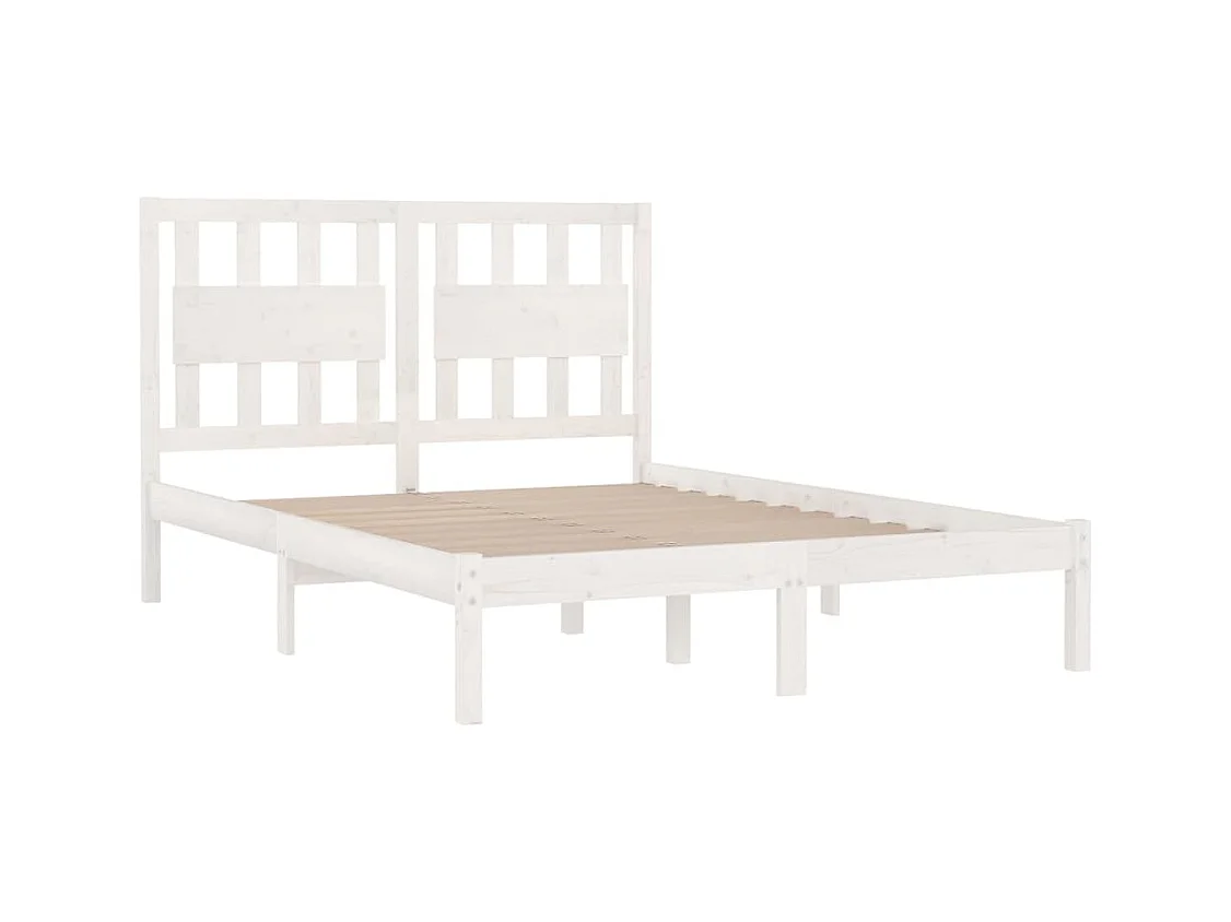 Struttura letto senza materasso in legno massello bianco 140x200 cm