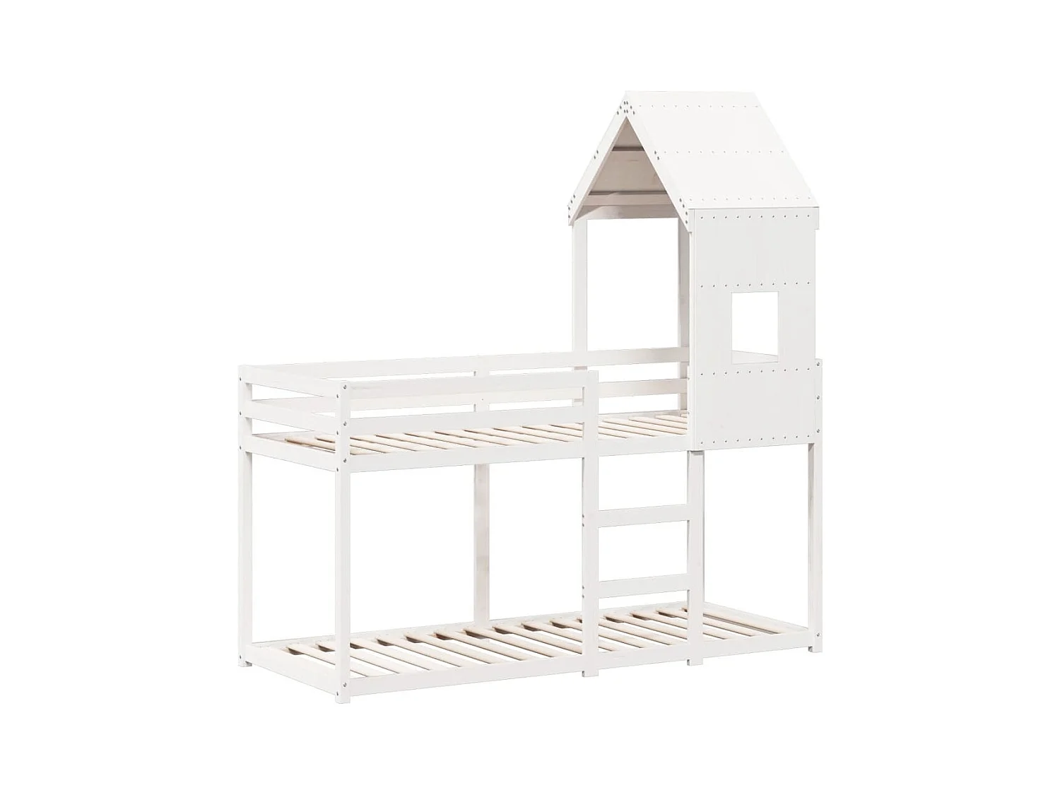 Lit superposé sans matelas blanc 80x200 cm bois de pin massif