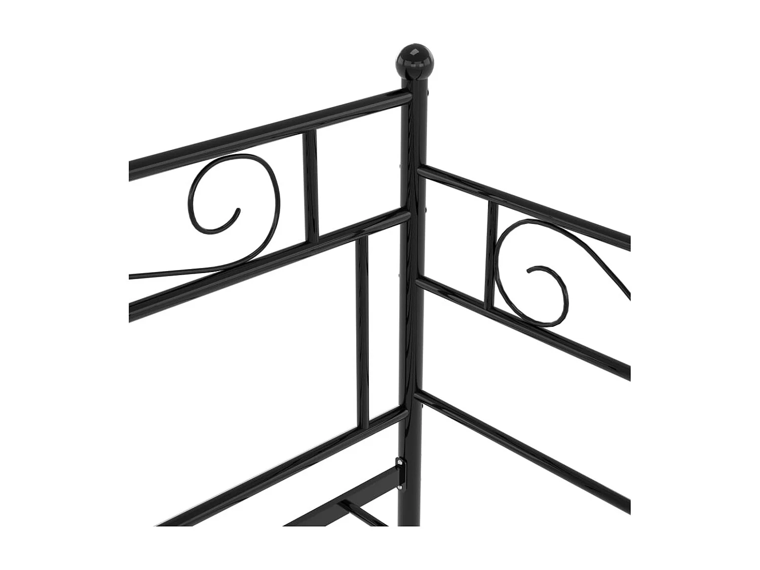 Divano letto estensibile senza materasso in metallo nero 90x200cm