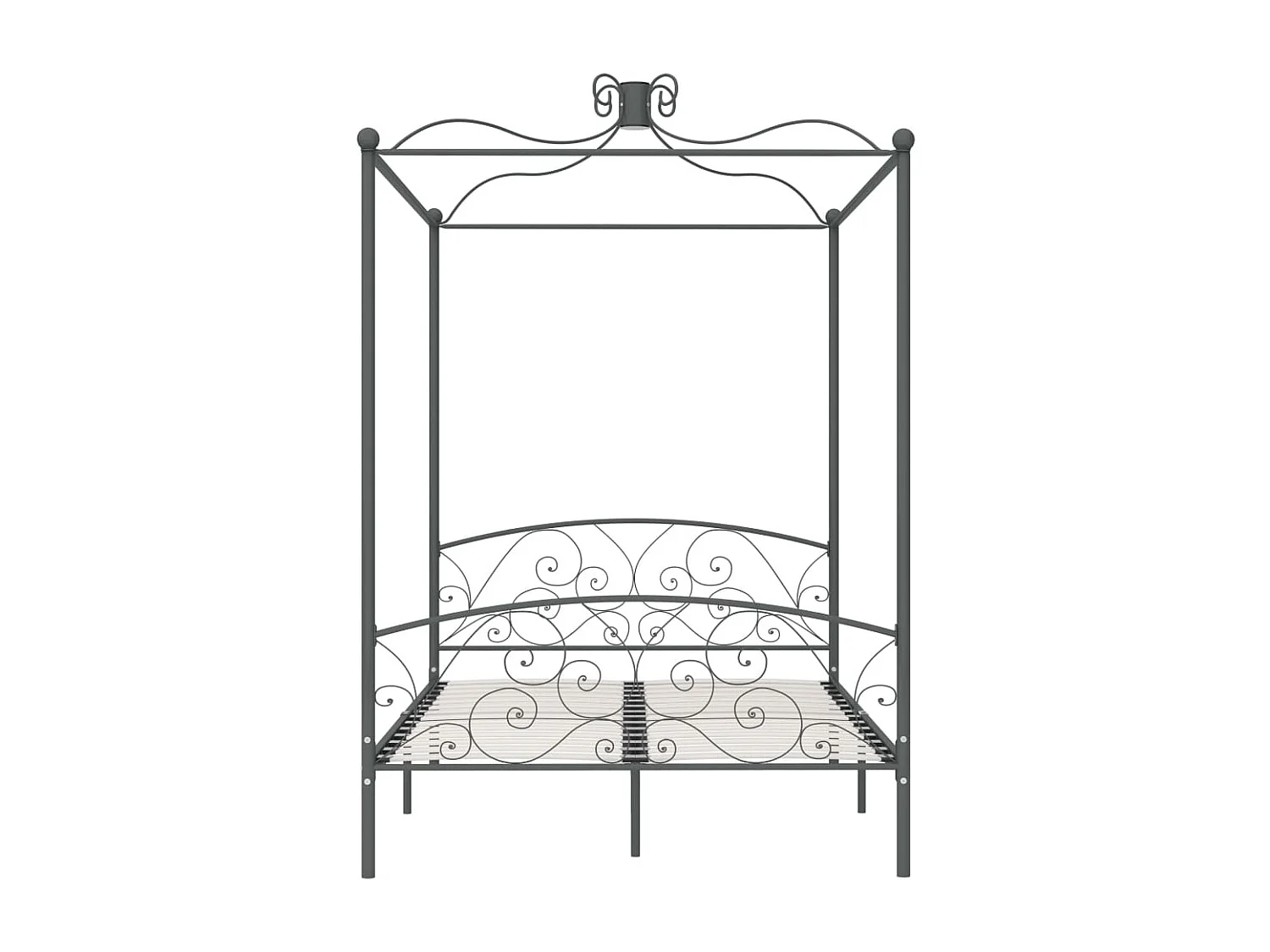 Hemelbedframe zonder matras grijs metaal 140x200 cm