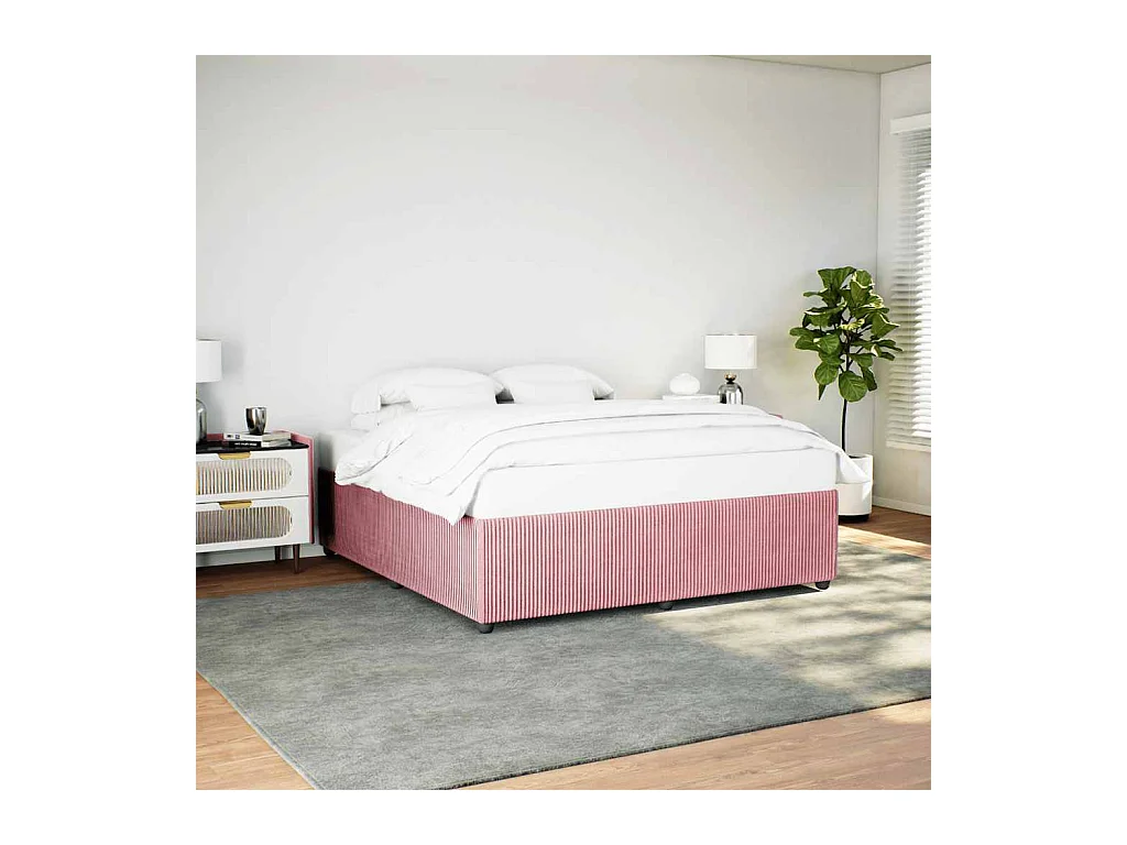 Estructura de cama sin colchón terciopelo rosa 200x200 cm