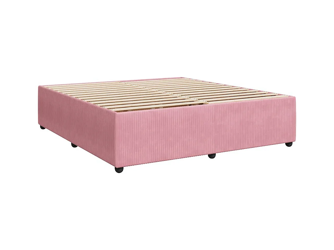Estructura de cama sin colchón terciopelo rosa 200x200 cm