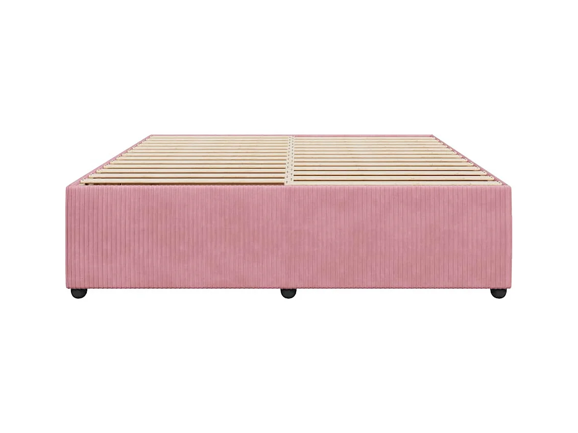 Estructura de cama sin colchón terciopelo rosa 200x200 cm