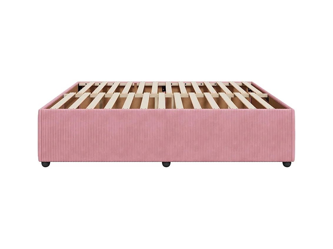 Estructura de cama sin colchón terciopelo rosa 200x200 cm