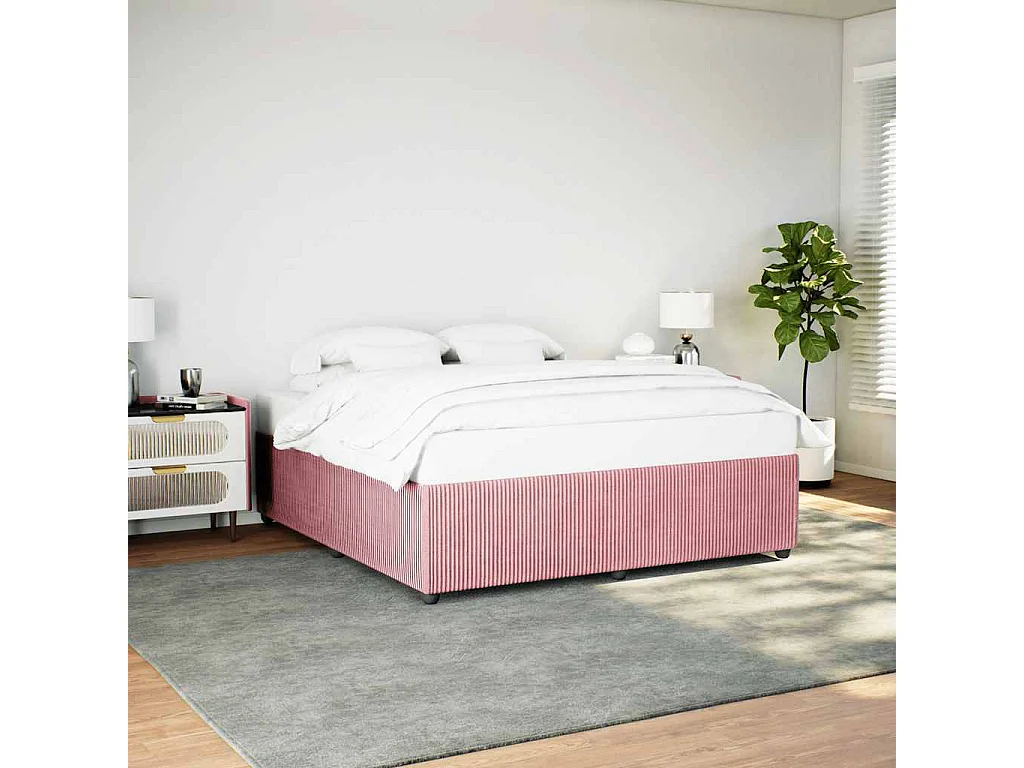 Cadre de lit sans matelas rose 200x200 cm velours