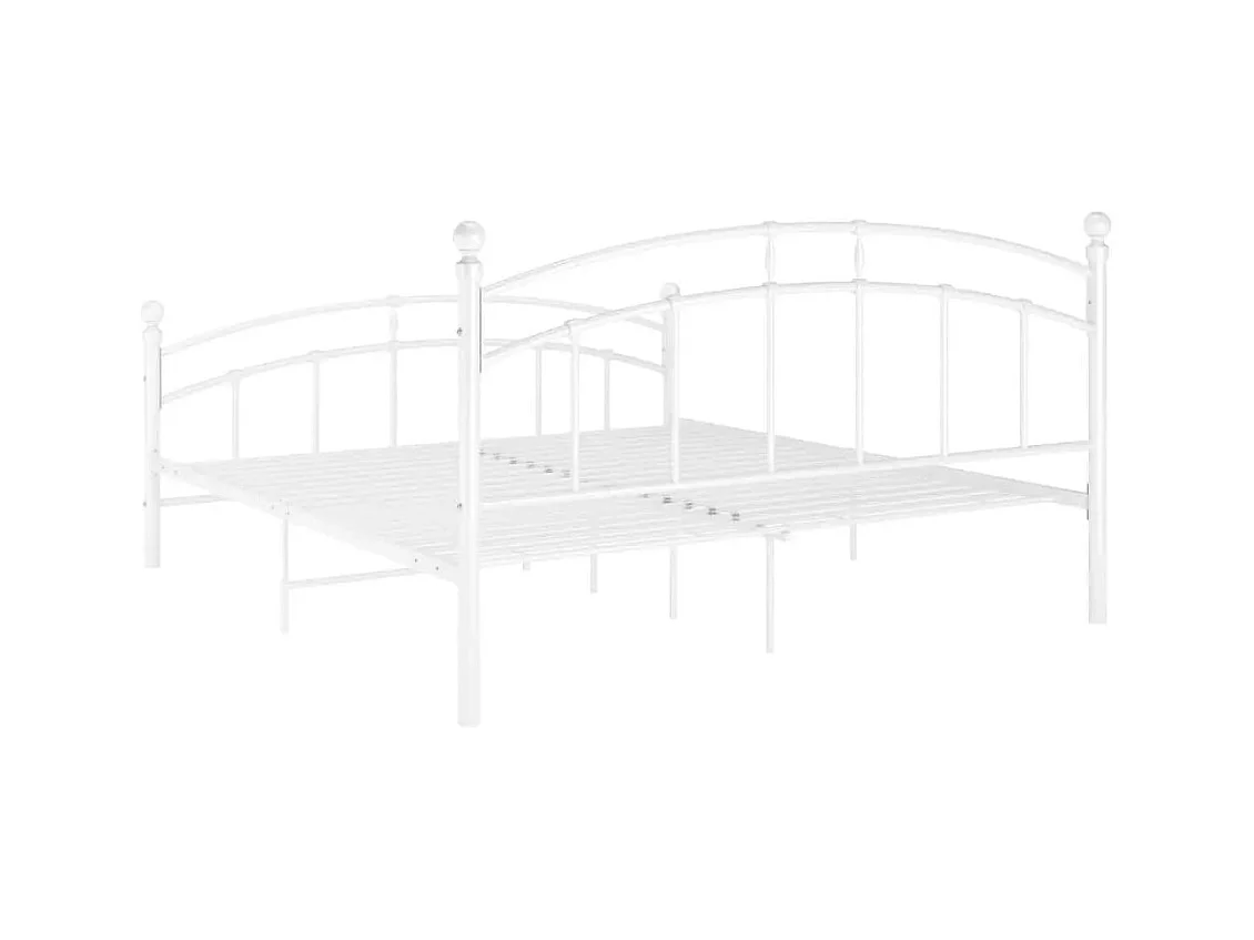 Struttura letto senza materasso in metallo bianco 160x200 cm