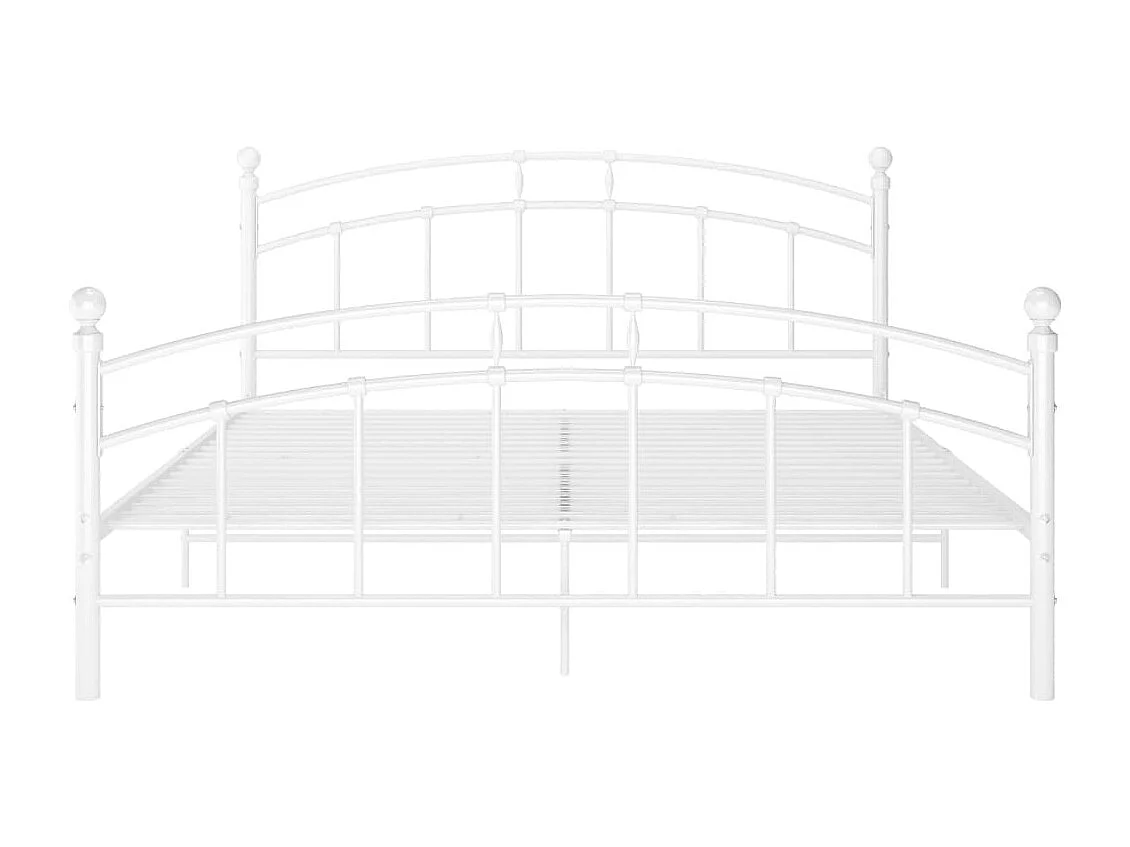 Estructura de cama sin colchón de metal blanco 160x200 cm
