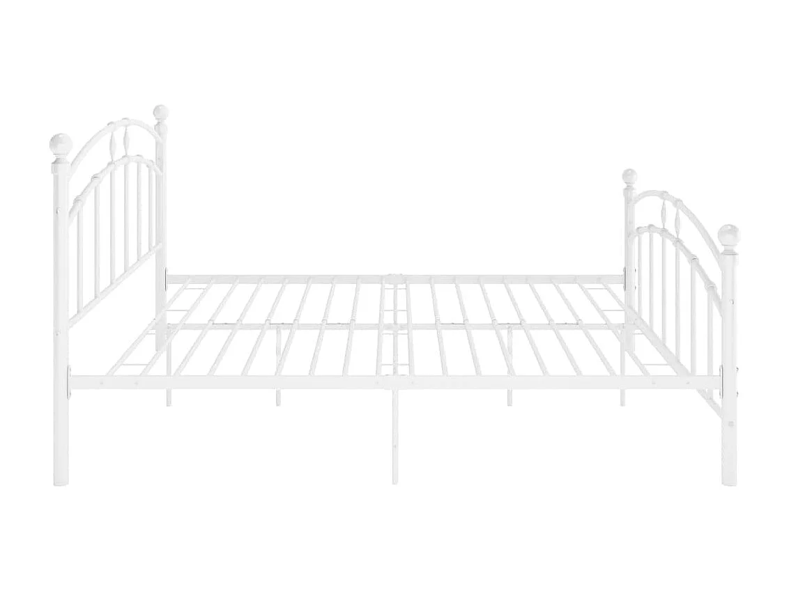 Estructura de cama sin colchón de metal blanco 160x200 cm