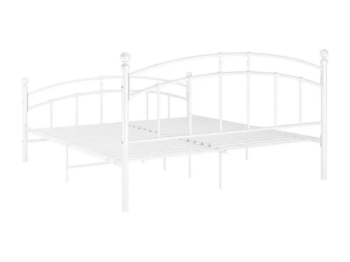 Estructura de cama sin colchón de metal blanco 160x200 cm