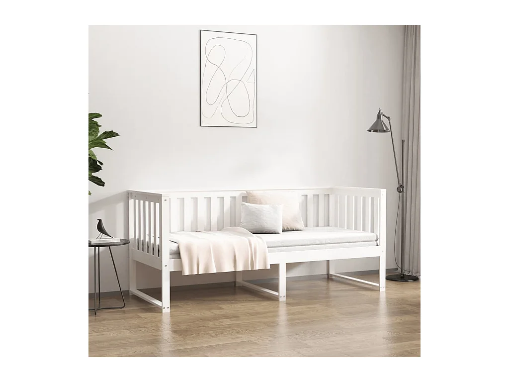 Dagbed zonder matras wit 80x200 cm massief grenenhout