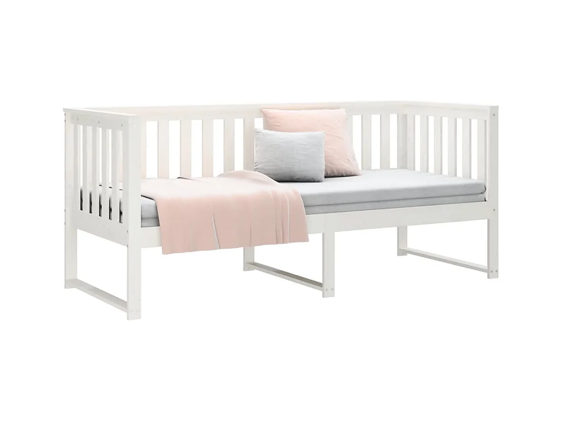 Dagbed zonder matras wit 80x200 cm massief grenenhout