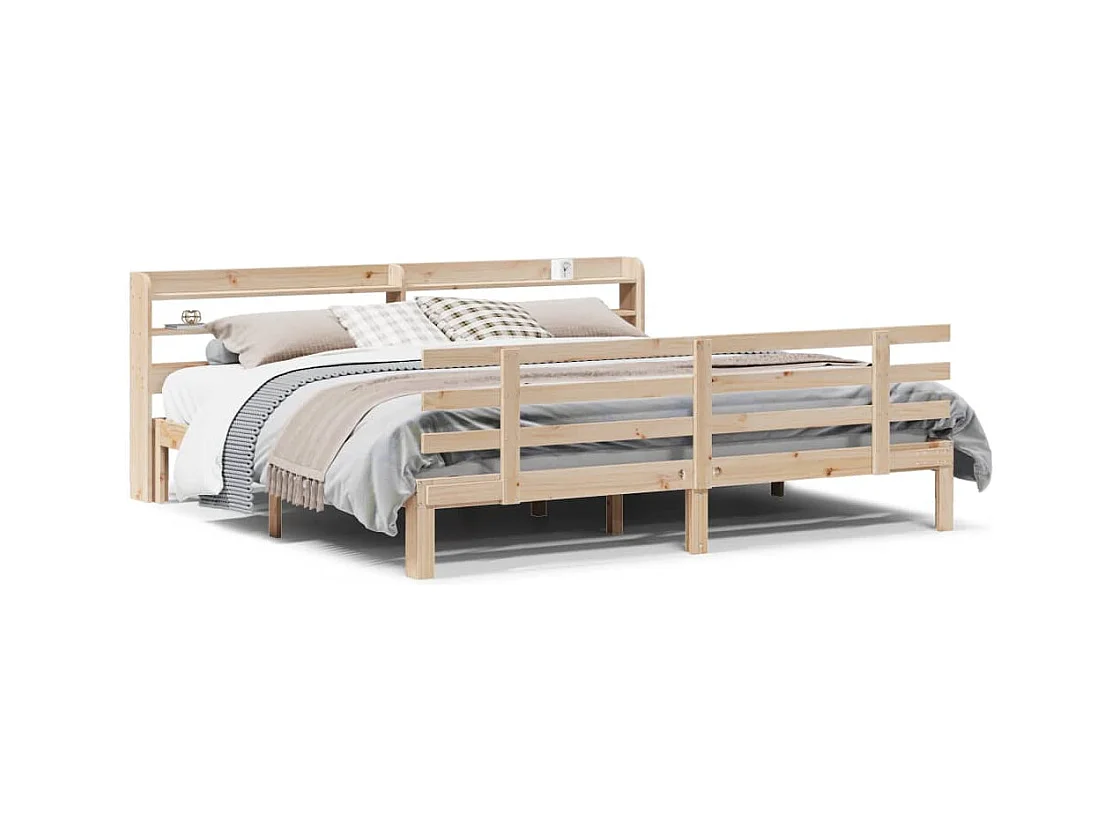 Estructura de cama con cabecero sin colchón 180x200 cm