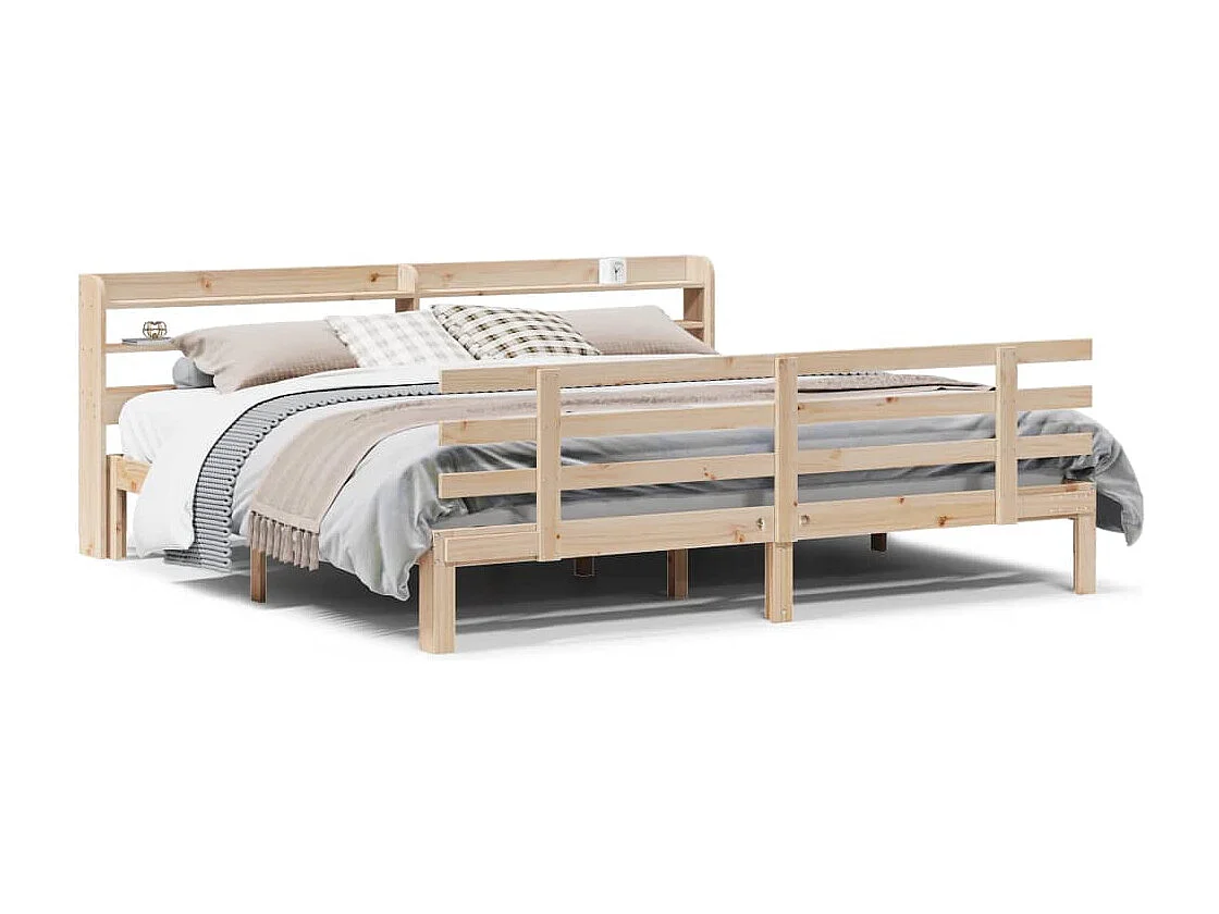 Estructura de cama con cabecero sin colchón 180x200 cm