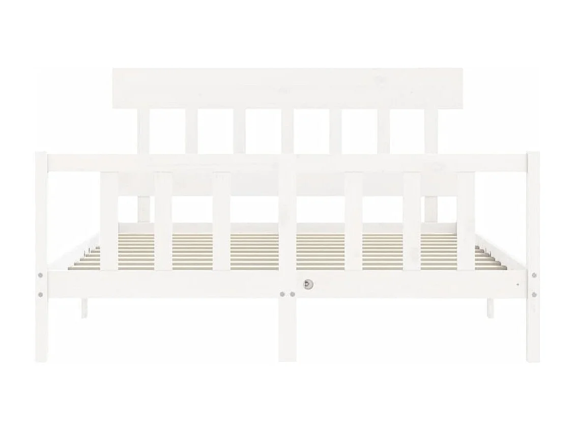Cadre de lit sans matelas blanc 160x200 cm bois de pin massif