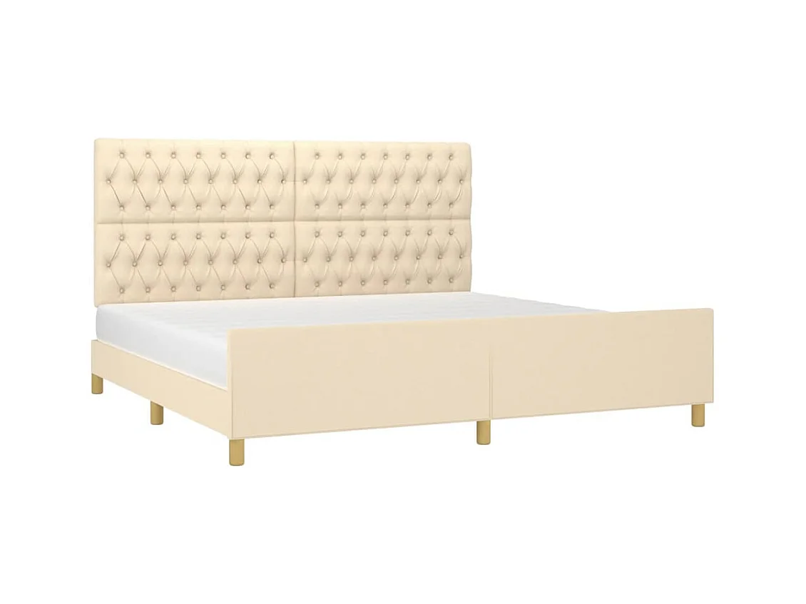 Bedframe zonder matras en hoofdbord crème 200x200 cm stof