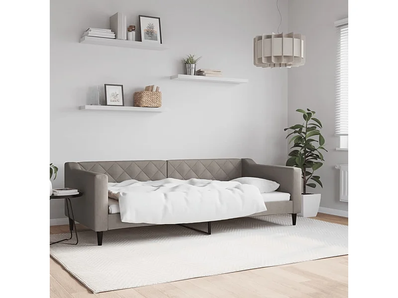 Divano letto senza materasso in tessuto tortora 90x200 cm