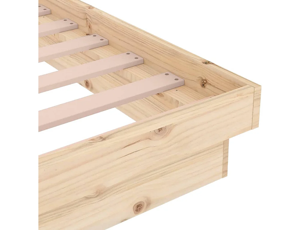 Cadre de lit sans matelas bois massif 160x200 cm