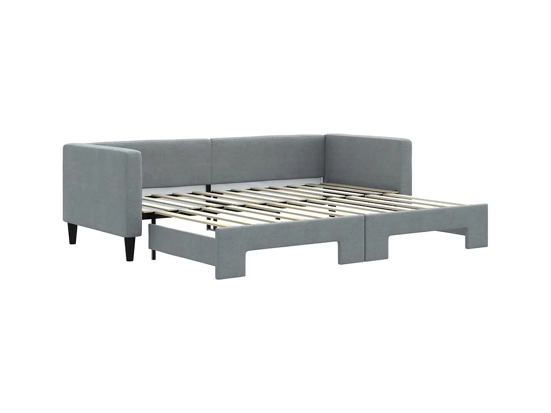 Divano letto con letto estraibile senza materasso grigio chiaro 80x200 cm